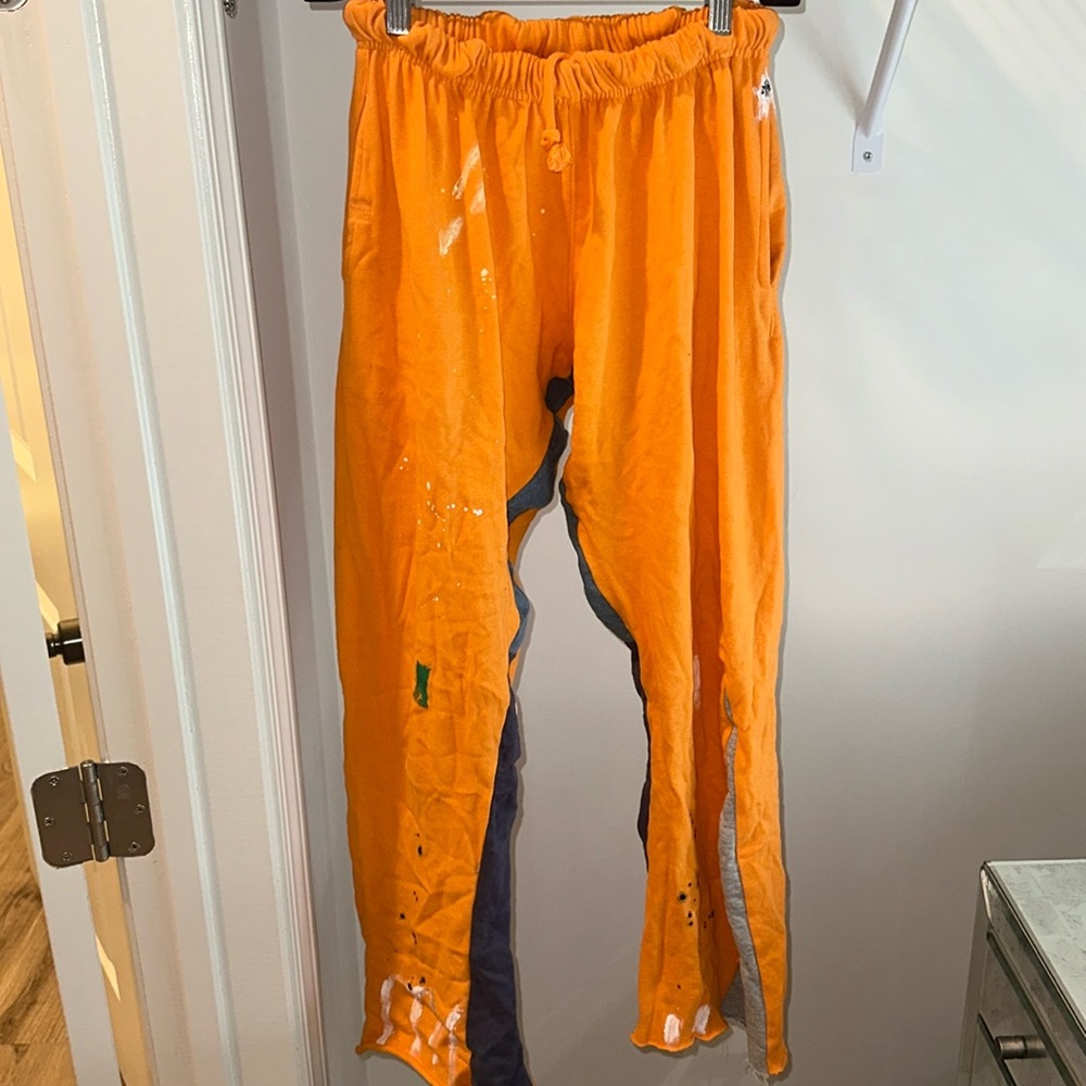 Contrast Bootcut Flared Paint Splatter Sweatpants